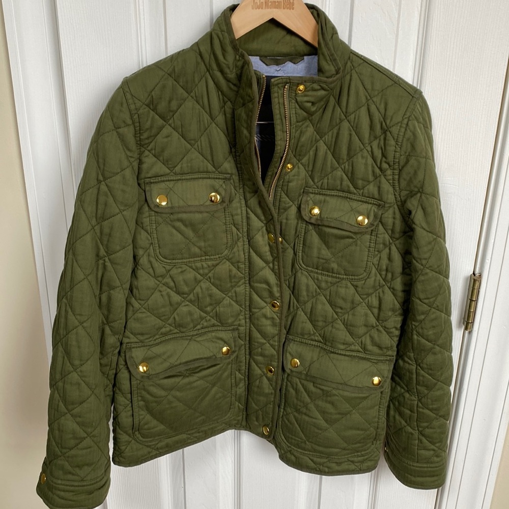 J. Crew quilted field jacket sz M